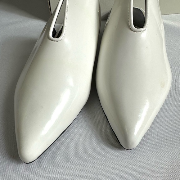 Jeffrey Campbell Womens Mules Cleos White Patent Leather Pointed Toe Size 6 - Picture 2 of 16